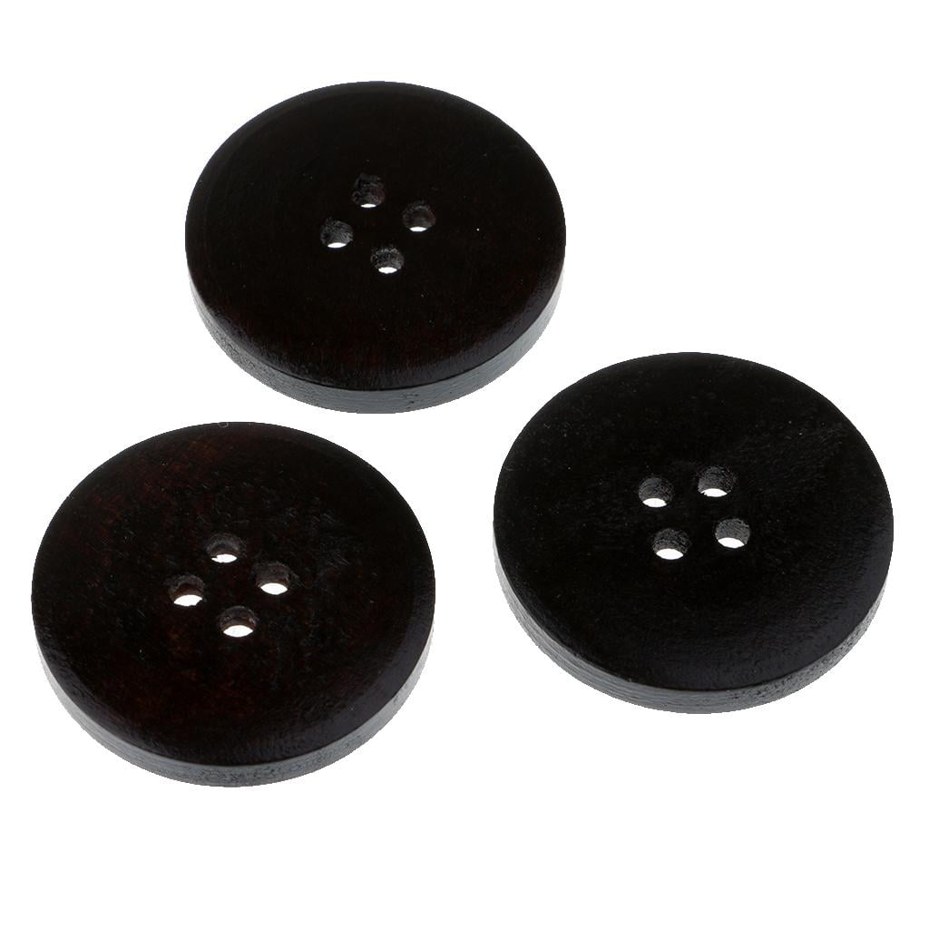 GUOOL 8-17pack 20pcs Round 4 Holes Wood Wooden Buttons for DIY Sewing 17 Pcs