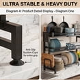 thumbnail image 5 of Expandable Over the Sink Dish Drying Rack, 2-Tier Adjustable Kitchen Counter Organizer (24.4-39.4in), Large Dish Drainer with Utensil Holder & Cutting Board Rack, Anti-Rust Black, 5 of 7