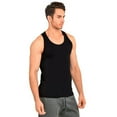thumbnail image 5 of 247 Frenzy Men's Essentials Knocker PACK OF 3 Solid Cotton Lightweight Tank - All Black, 5 of 5