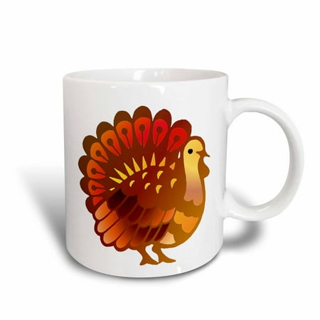 3dRose Thanksgiving Turkey, Ceramic Mug, 15-ounce