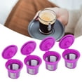 thumbnail image 3 of Tasse à Café, Filtre à Café Réutilisable Violet Durable et Sécuritaire Accessoire de Café Rechargeable PP+acier Inoxydable Facile à Utiliser avec Brosse Cuillère pour la Maison Cuisine, 3 of 8