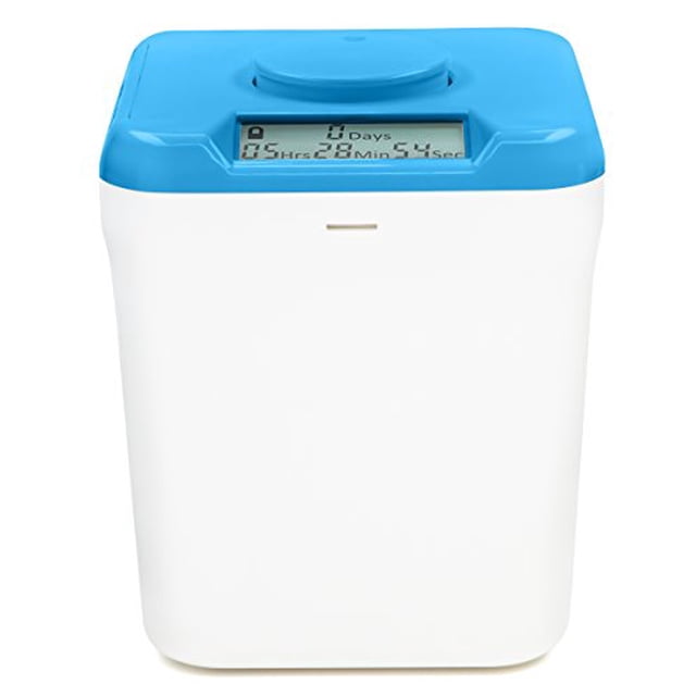 Kitchen Safe: Time Locking Container (Blue Lid + White Base) - 5.5" Height