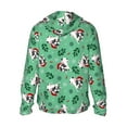 thumbnail image 3 of Uemuo Christmas French Bulldog Pattern Women's Full Zip UPF 50+ Sun Protection Hoodie Jacket Long Sleeve Sun Shirt Hiking Outdoor Performance with Pockets-X-Large, 3 of 9