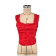 thumbnail image 5 of Summer Fashion Tank Tops For Women Loose Fit Solid Color Lace Backless Tank Tops Loose Fit — Red∣L, 5 of 8