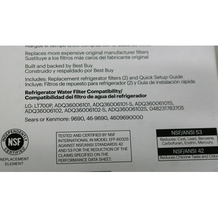Best Buy Essentials BE-LGLT7532 Premium Refigerator Water Filter for LG Sears Kenmore