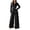 A-Black361, variant on Womens Casual Sets Long Sleeve Double Button Blazers Pleated Pants with Pockets Airport Outing vacation machting sets