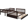 thumbnail image 5 of TBWYF Twin Over Full Bunk Bed with Two Storage Drawers for Bedroom Furniture Espresso, 5 of 8