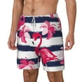 thumbnail image 2 of Uemuo Pink Flamingos Pattern Mens Swim Trunks Quick Dry Board Shorts with Mesh Lining, Stretch Beach Shorts Quick Dry No-Chafing Board Shorts-Large, 2 of 9