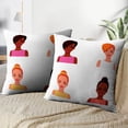 thumbnail image 4 of LALILO Throw Pillow Covers Girls Various Avatar Character Hair Afro Cushion Cover 18" x 18", 2 Pack, 4 of 6