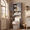 Gray, variant on Aiho Tall Over the Toilet Storage Cabinet, Wooden Rack with Adjustable Shelf & Double Doors-White