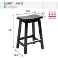 thumbnail image 4 of Bar Stools Set of 2, Solid Wooden Saddle-Seat Stools Kitchen Counter Barstool 24-Inch Height Counter Height Pub Chairs for Dinning Room Kitchen, 4 of 7