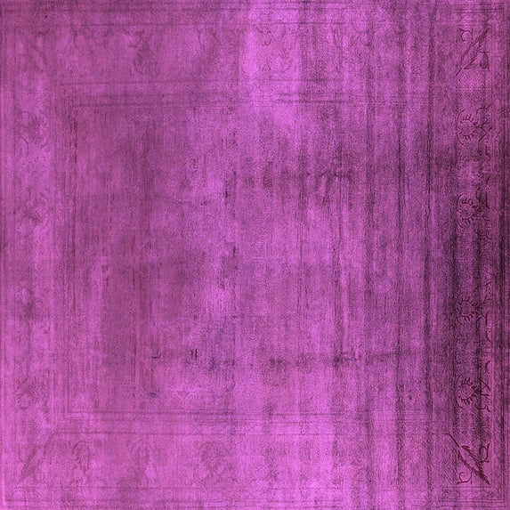 Ahgly Company Indoor Square Oriental Purple Traditional Area Rugs, 5' Square