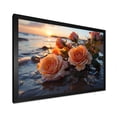 thumbnail image 2 of Designart "Ocean Sunset Serenade Rose Bloom II" Floral Framed Wall Art Decor - Traditional Orange Rose Entryway Framed Wall Art Print, 2 of 6