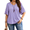 Purple, variant on Women's Plus Size Tops Summer Short Sleeve V-Neck Ruffle Trim Loose Fit Solid Color Casual Blouse 1X-5X
