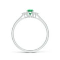 thumbnail image 2 of ANGARA Natural Pear Emerald Solitaire Ring with Trio Diamond Accents in 14K White Gold for Women (Size-6x4mm) | May Birthstone, Birthday, Anniversary, Jewelry Gift for Women | Natural Emerald Ring, 2 of 11