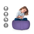 thumbnail image 2 of Violet Storage Toy Bag Chair, Scottish Associated Monochromatic Geometric Violescent Tartan Pattern, Stuffed Animal Organizer Washable Bag, Small Size, Pale Purple and Lavender, by Ambesonne, 2 of 3