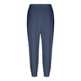 thumbnail image 5 of Hogleaql Women's Cotton Linen Culottes Pants Comfy Capri Pants Straight Leg Elastic Waist Fashion Vacation Baggy Beach Pants with Pockets Army Green L, 5 of 6