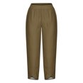 thumbnail image 4 of Mitankcoo Pants for Women - Plus Size Elastic Waist Wide Leg Pants Casual Loose Cropped Pants Size 4XL, 4 of 4