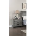 thumbnail image 2 of Contemporary Grey Hue Veneer 6pc Bedroom Furniture Eastern King Size Bed Dresser Mirror 2x Nightstands Chest Sleigh Bed Plywood, 2 of 5