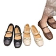thumbnail image 5 of YOUYEDIAN Mary Jane Shoes Women Vesatile Bowtie Deco Comfy Casual Slip On Low Heel Flats Square Toe Fashion Dress Shoes, 5 of 5