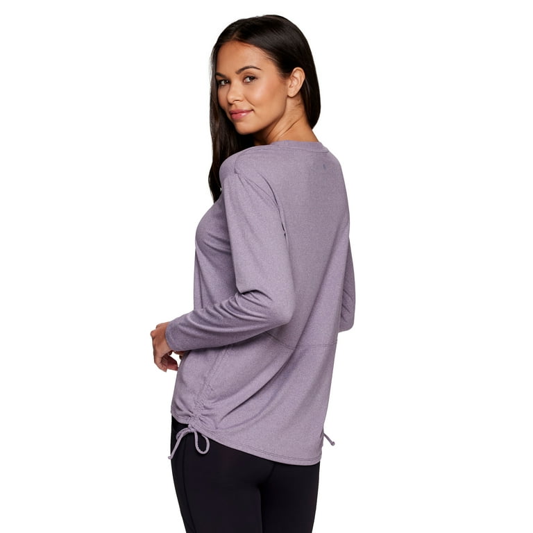 RBX Active Women's Buttery Soft Long Sleeve Fashion Yoga Top with Side Ties  