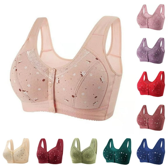 Snoarin Plus Size Bras for Women Soild Wire Free Underwear One-Piece Bra Comfort Everyday Underwear Bras S-4XL