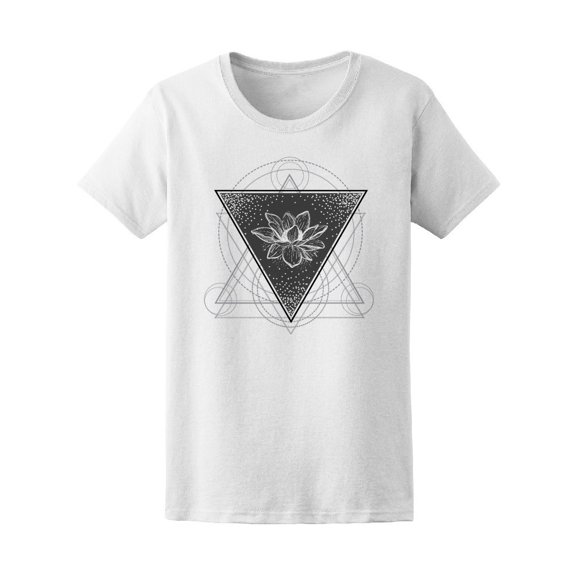 Tattoo Style Lotus Geometry Tee Women's -Image by Shutterstock