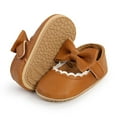 thumbnail image 6 of Baby Girls Mary Jane Flats with Bowknot Ballet Infant Princess Dress Shoes (6-12 Months,Brown), 6 of 6