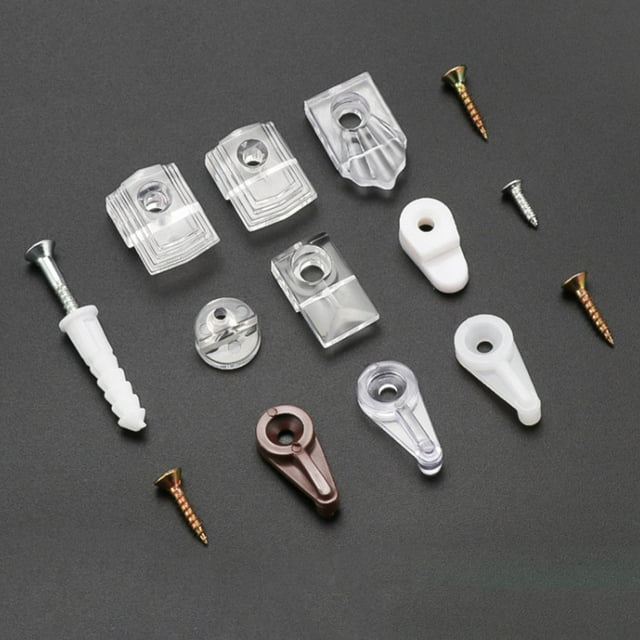 IFANLANDOR 24Set Glass Mirror Holder Clips for Wall Mounting and Wardrobe Mirror