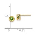 thumbnail image 3 of 14k 4mm Bezel August/Peridot Post Earrings in 14k Yellow Gold, 3 of 3