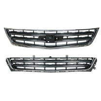 Front Upper Lower Grille Grill - Automotive Grille 2-Pack Replacement for Impala LS LT LTZ Premier Sedan 4-Door 2014-2020, Black Chrome