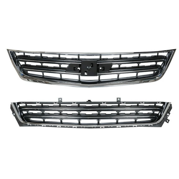 Front Upper Lower Grille Grill - Automotive Grille 2-Pack Replacement for Impala LS LT LTZ Premier Sedan 4-Door 2014-2020, Black Chrome
