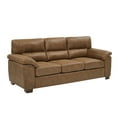 thumbnail image 2 of CoSoTower Vintage Brown Leather Three‑Seat Sofa, 2 of 6