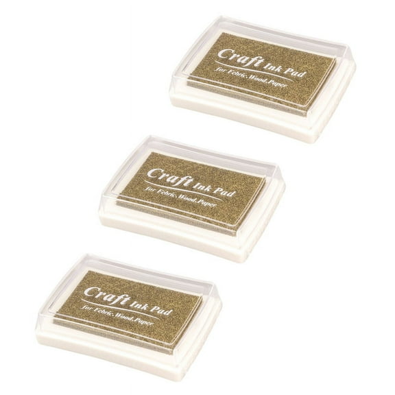 3X Rubber Stamp Ink Pad Stamp Inkpad Ink Pad - Gold