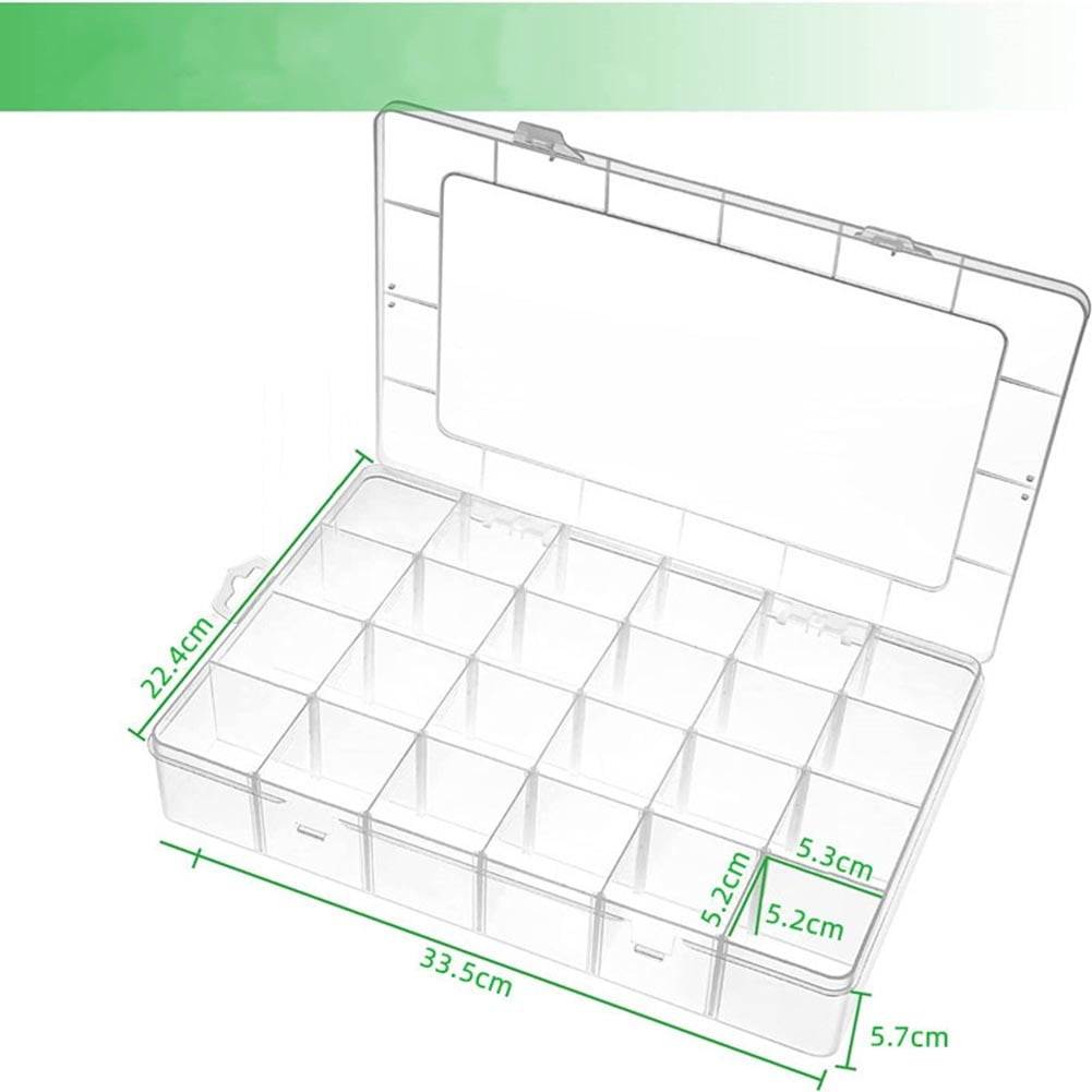 24 Grids Extra Large Plastic Craft Organizer Storage Box With Removable Grids Fangkenuo