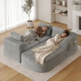thumbnail image 4 of Pinmoco 111.8" Cloud Sectional Couch for Living Room, L-Shaped Modern Modular Couch with Deep Seat and Side Pockets, Upholstered Couches Boneless Sofa, No Assembly Required, Silver, 4 of 10