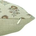 thumbnail image 5 of Fabdivine Block Print Throw Pillow Cover, 22x22 Inch Pure Linen Decorative Cushion Cover, Floral Print Boho Design Brown Pillow Cover for Sofa and Couch, 5 of 6