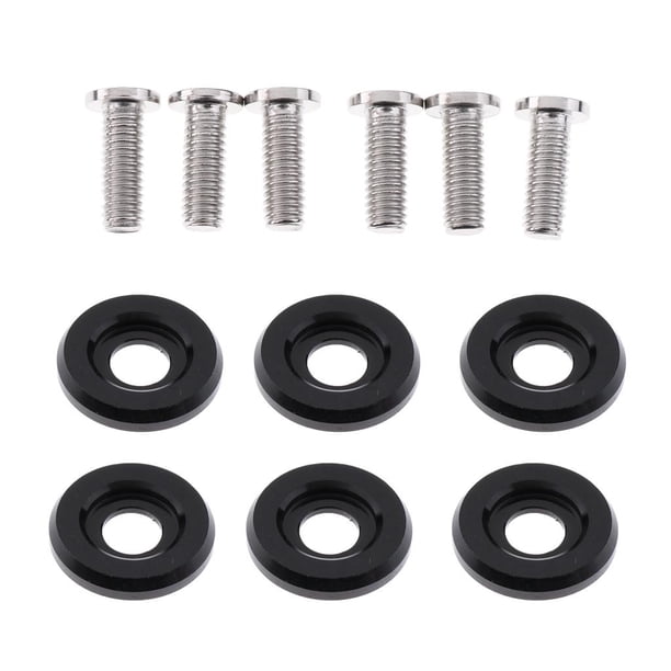 Juego de 6 Pernos de Arandela de Guardabarros de Parachoques M6x18mm, Acabado CNC, Arandelas de Aluminio, Kit de Vestir de La Bahía Del Motor Negro Soledad Tornillo del perno del marco de la placa de matrícula