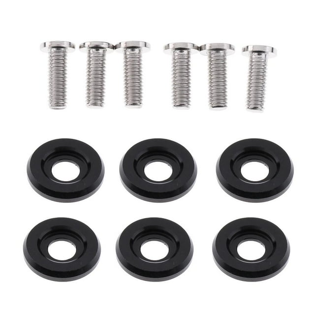 Almencla 6 Ensembles Noir Cadre de Plaque d'Immatriculation M6 Baie Moteur Pare-Chocs Vis + Rondelle