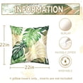 thumbnail image 5 of Tropical Green Leaves Pillow Covers 18x18 Set of 2 Palm Leaf Decorative Outdoor Throw Pillow Cases Standard Size Spring Summer Modern Botanical Pillowcases Cushion Cover for Sofa Couch Bed, 5 of 6