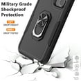 thumbnail image 6 of Phone Case for S23 FE Case Galaxy S23 FE 5G Phone Case Samsung S23 FE Case, Heavy Duty Shockproof Full Body Phone Cover Built in Rotatable Magnetic Ring Holder Kickstand , 2023 Black, 6 of 7