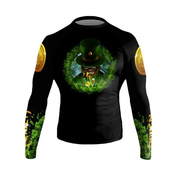 Raven Fightwear Men's Leprechaun Rash Guard BJJ MMA Black