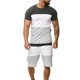 thumbnail image 1 of Txlixc Traje de hombre, camiseta de cuello redondo de manga corta + pantalones cortos de cintura de cuerda Txlixc moda, 1 of 6