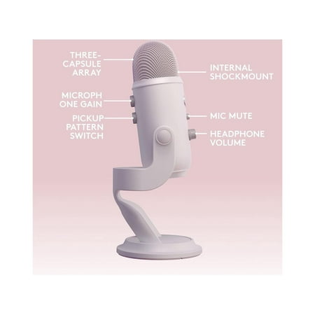 Logitech - Blue Yeti Professional Multi-Pattern USB Condenser Gaming Microphone with Exclusive Streamlabs Themes