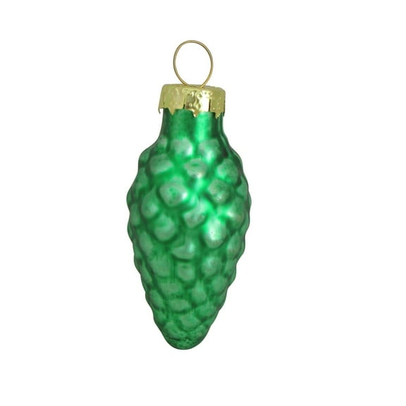 Whitehurst 56ct Green Shiny Finish Glass Christmas Pinecone Ornaments - 1.75" (45mm)
