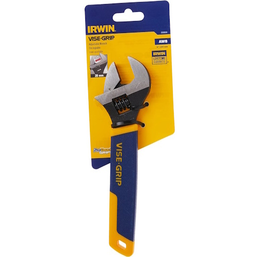 IRWIN VISE-GRIP 2078608 8" Adjustable Wrench, Chrome Vanadium, ProTouch Grip
