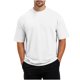 thumbnail image 2 of pstuiky camisetas para hombre, Camiseta/camiseta informal de manga corta con cuello redondo y abertura en el dobladillo para hombre, color liso, a la moda camisas casuales para hombre xl, 2 of 8