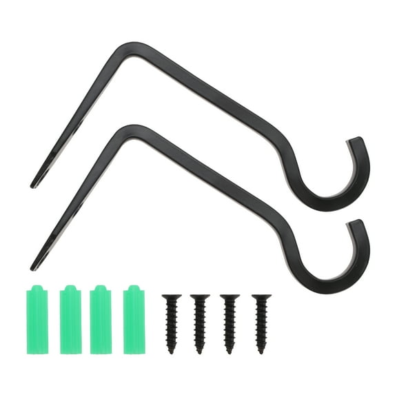 Unique Bargains 2pcs Plant Hanger w Screws 6inch Iron Plant Hangers Hanging Brackets Wall Hooks Black