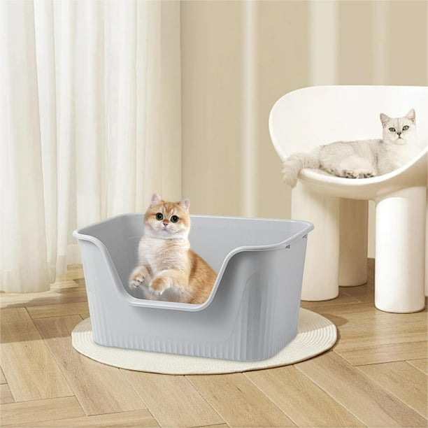 Bunblic Open Cats Litter Boxes Front Opening Bedpan Pet Supplies Easy  Access High Sided Cat Toilet Sandbox Semi Enclosed Pet Litter Pan Gray M -  Walmart.ca
