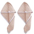 thumbnail image 1 of Paquete de 2 toallas para el cabello para mujeres, gorro de toalla para la cabeza, toalla turbante para cabello largo y rizado antiencrespamiento, 1 of 5